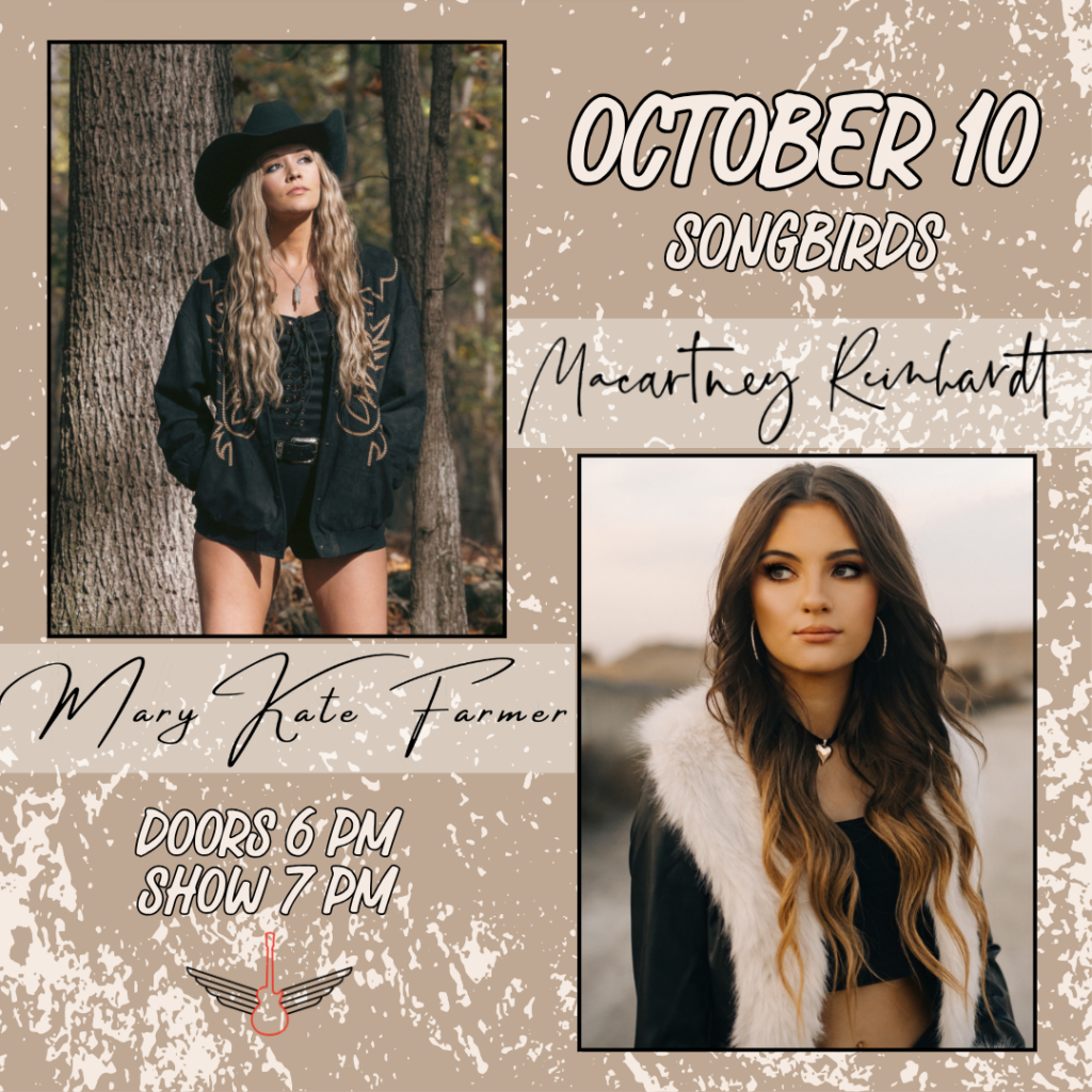 Macartney Reinhardt and Mary Kate Farmer Live in Chattanooga at Songbirds October 10